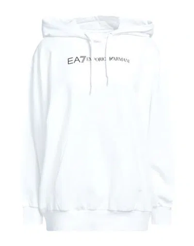 Ea7 Woman Sweatshirt White Size L Cotton, Elastane