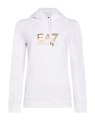 Ea7 Woman Sweatshirt White Size S Cotton, Elastane