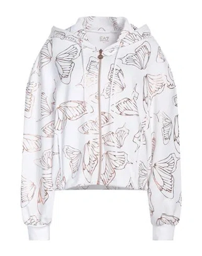 Ea7 Woman Sweatshirt White Size M Polyester, Modal, Elastane