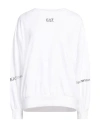 Ea7 Woman Sweatshirt White Size Xl Cotton, Elastane