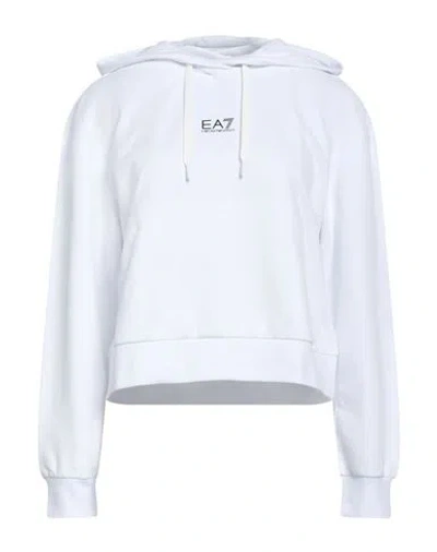 Ea7 Woman Sweatshirt White Size Xl Cotton, Elastane