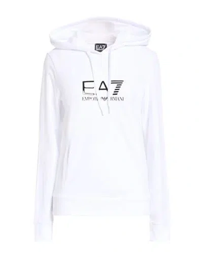Ea7 Woman Sweatshirt White Size Xl Cotton, Elastane