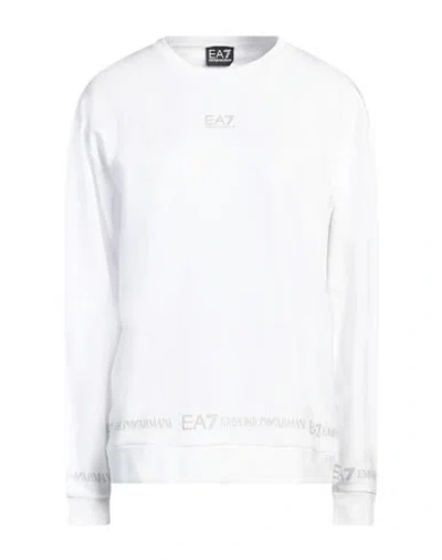 Ea7 Woman Sweatshirt White Size Xl Cotton, Elastane