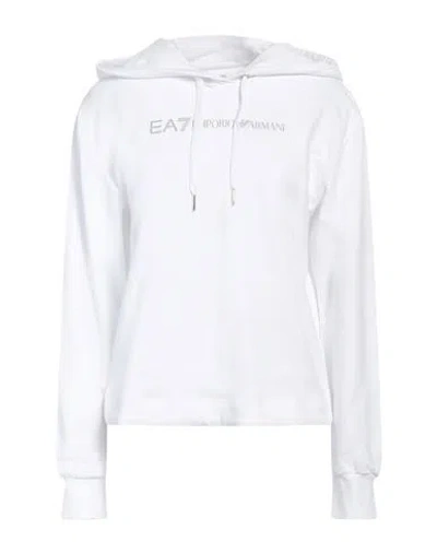 Ea7 Woman Sweatshirt White Size Xxl Cotton, Elastane