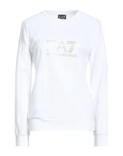 Ea7 Woman Sweatshirt White Size Xxl Cotton, Elastane
