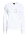 Ea7 Woman Sweatshirt White Size Xxl Cotton, Elastane In White