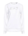 Ea7 Woman Sweatshirt White Size 3xl Cotton, Polyester, Elastane In White