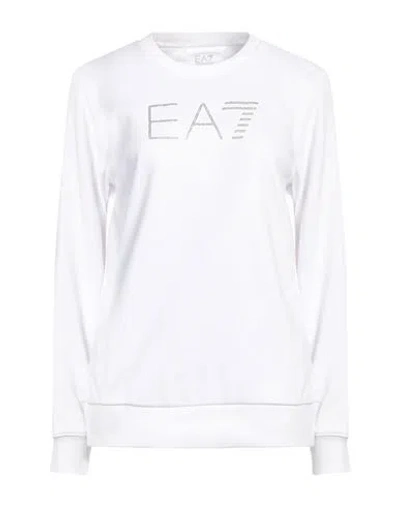 EA7 EA7 WOMAN SWEATSHIRT WHITE SIZE XXL COTTON, POLYESTER, ELASTANE