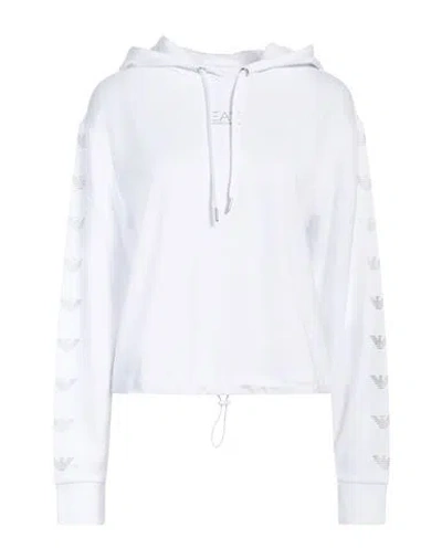 Ea7 Woman Sweatshirt White Size Xxl Organic Cotton, Modal, Elastane