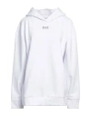 Ea7 Woman Sweatshirt White Size Xxl Polyester, Cotton In White
