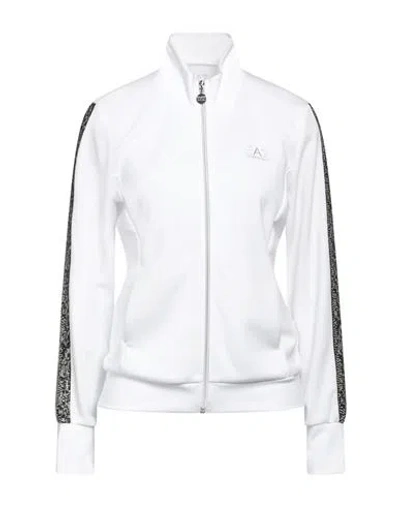 Ea7 Woman Sweatshirt White Size Xxl Polyester, Modal, Elastane