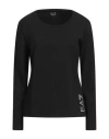 Ea7 Woman T-shirt Black Size Xxs Cotton, Elastane In Black