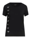Ea7 Woman T-shirt Black Size M Cotton, Modal, Elastane
