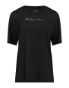 Ea7 Woman T-shirt Black Size L Polyester, Elastane In Black