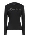 Ea7 Woman T-shirt Black Size S Polyester, Elastane