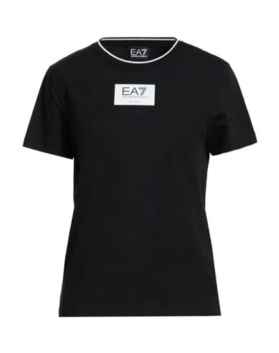 Ea7 Woman T-shirt Black Size M Cotton