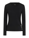 Ea7 Woman T-shirt Black Size M Cotton, Elastane