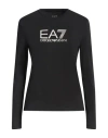 Ea7 Woman T-shirt Black Size Xl Cotton, Elastane