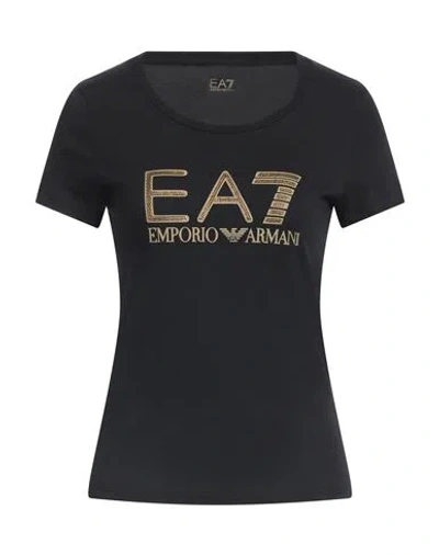 Ea7 Woman T-shirt Black Size Xl Cotton