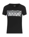 Ea7 Woman T-shirt Black Size Xl Cotton, Elastane In Black
