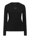 Ea7 Woman T-shirt Black Size M Cotton, Modal, Elastane In Black