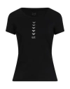 Ea7 Woman T-shirt Black Size Xl Cotton, Modal, Elastane In Black