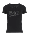 Ea7 Viscose Crew-neck T-shirt In Black