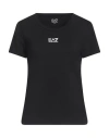 Ea7 Woman T-shirt Black Size M Cotton, Modal, Elastane