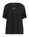 Ea7 Woman T-shirt Black Size S Polyester, Elastane In Black
