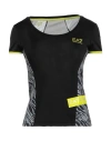 Ea7 Woman T-shirt Black Size Xxs Polyester, Elastane In Black