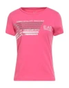 Ea7 Woman T-shirt Fuchsia Size L Cotton, Elastane In Pink