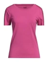 Ea7 Woman T-shirt Fuchsia Size L Cotton, Elastane In Pink