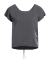 Ea7 Woman T-shirt Lead Size M Cotton, Elastane In Grey