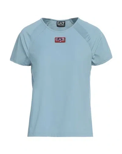 Ea7 Logo-appliqué Short-sleeve T-shirt In Blue