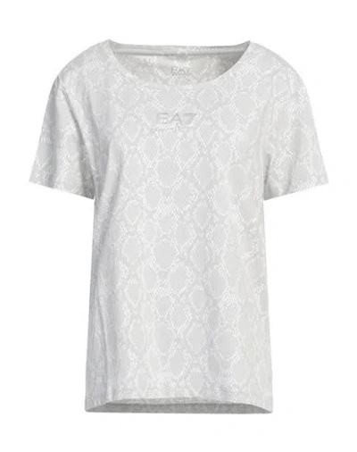 Ea7 Woman T-shirt Light Grey Size Xxl Organic Cotton, Modal, Elastane