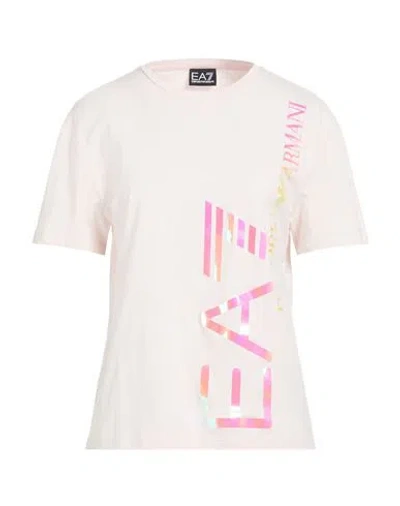 Ea7 Woman T-shirt Light Pink Size 3xl Cotton