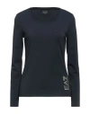 Ea7 Woman T-shirt Midnight Blue Size M Cotton, Elastane
