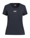 Ea7 Woman T-shirt Midnight Blue Size Xl Cotton, Modal, Elastane