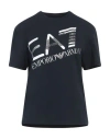 Ea7 Woman T-shirt Navy Size Xs Cotton, Elastane In Navy Blue