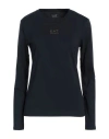 Ea7 Woman T-shirt Navy Size M Cotton, Modal, Elastane