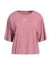 Ea7 Woman T-shirt Antique Rose Size M Cotton, Modal, Elastane In Pink