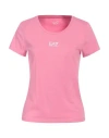 Ea7 Woman T-shirt Pink Size L Cotton, Modal, Elastane In Pink