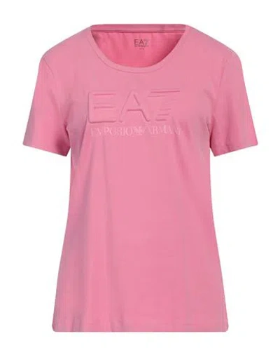Ea7 Woman T-shirt Pink Size Xl Cotton, Elastane In Pink