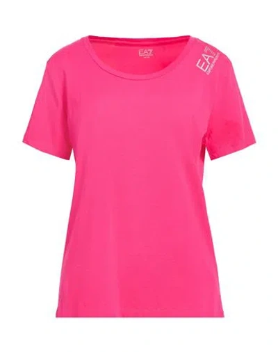 Ea7 Woman T-shirt Pink Size Xxl Cotton, Elastane