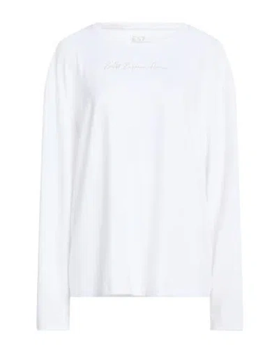 Ea7 Woman T-shirt White Size 3xl Polyester, Elastane