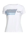 Ea7 Woman T-shirt White Size L Cotton, Elastane In White