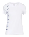 Ea7 Woman T-shirt White Size S Cotton, Modal, Elastane In White