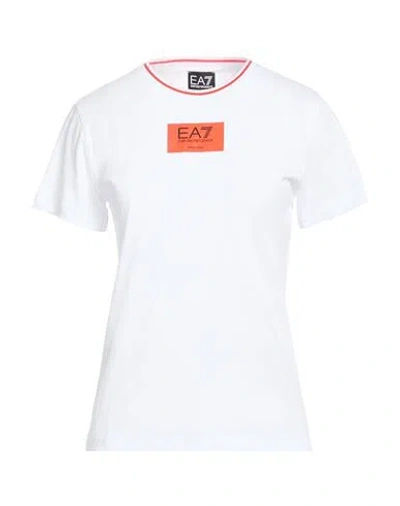 Ea7 Woman T-shirt White Size M Cotton