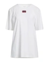 Ea7 Woman T-shirt White Size M Polyester, Elastane