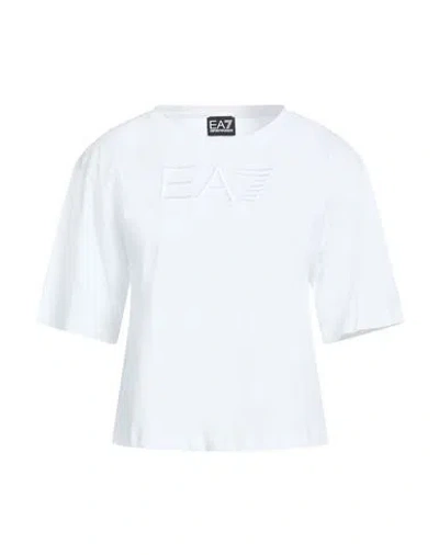 Ea7 Woman T-shirt White Size Xl Cotton